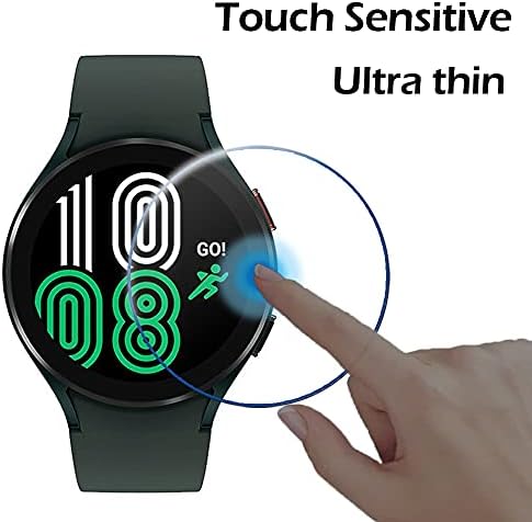 Rosaui para Samsung Galaxy Relógio 4 Protetor de tela 44mm, 3 pacotes Pacotes Display Campa de escudo temperada Terme de vidro Ultra-Fino Máx