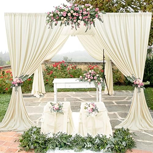 Cortina de cenário de marfim 10x10 para festas de casamento rugas de photo grátis cortinas de cortinas de pano
