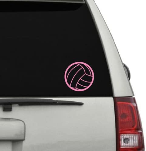 Adesivo de decalque de vinil de vôlei para carros caminhões Windows Bumpers paredes laptops Skins - 5 polegadas - rosa sem fundo - KCD3392