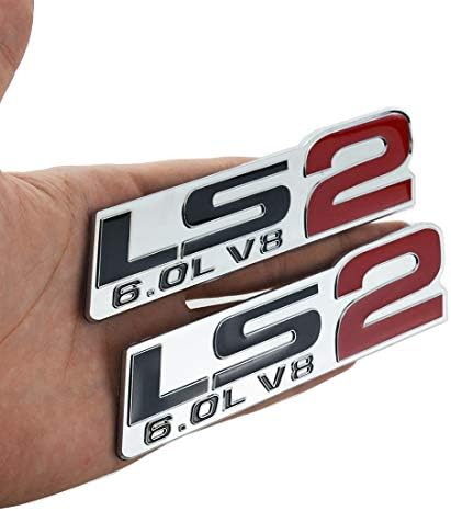 2x LS2 6.0L V8 emblema de emblema azul 3D aumentou o ajuste forte para GM LS2
