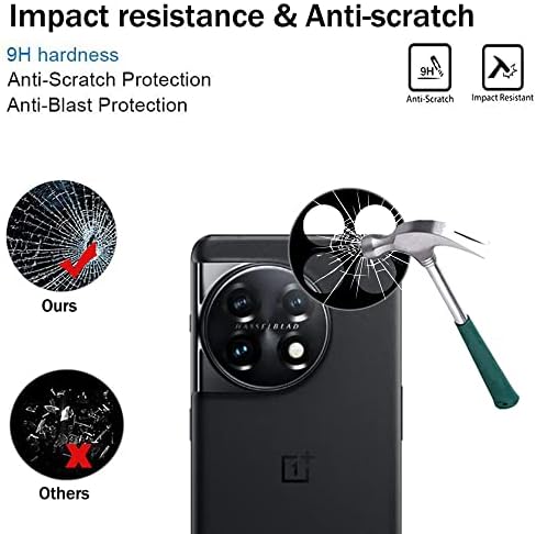 Suttkue para OnePlus 11 Camera Lens Protector, [Anti-Scratch] [Fácil de instalar] Filme de casos, alta definição,