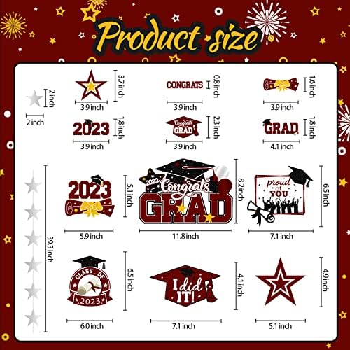 Decorações de graduação Classe de 2023 Decorações de festa marrom de formatura 2023 Parabéns Banner
