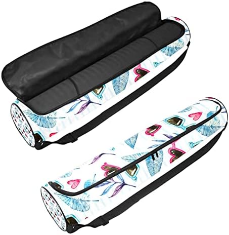 Óculos de sol e folhas Bolsa de transportadora de tapete de ioga com alça de ombro Bolsa de ginástica de saco de ginástica