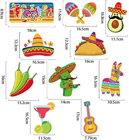 AimToHome Fiesta mexicana Decorações de redemoinho pendurado, decorações de redemoinho pendurado no teto, decorações giradas, suprimentos de festa de Cinco de Mayo, decorações de temas de festas de taco | Pacote de 20
