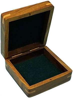 Caixa de armazenamento de madeira militar gravável de Stanley London | Perfeito para tags de cães, moedas de desafio ou medalhas de prêmios de serviço | Caso de madeira militar personalizada