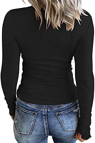 Sexy Y2K Crop Tops para mulheres camisas de manga longa saindo camisas de Henley trabalham com roupas da