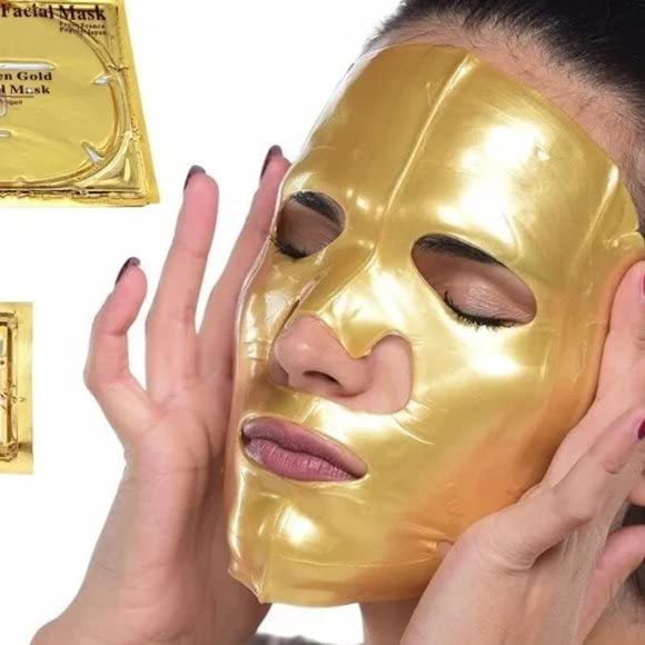 Nielies 24k Máscara facial de colágeno Anti ruga, pele firme e anti -envelhecimento da pele hidratante, inchaço, máscara para revitalizar