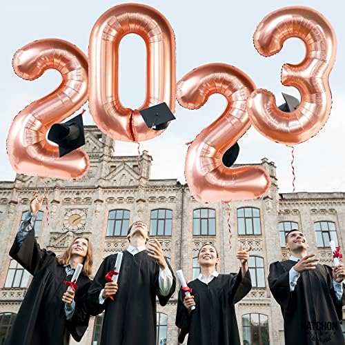 Katchon, Giant Rose Gold 2023 Balloons Números - 40 polegadas | 2023 balões de ouro rosa para ouro rosa 2023 decorações de graduação | 2023 Balões de graduação, Decorações de graduação em ouro rosa turma de 2023