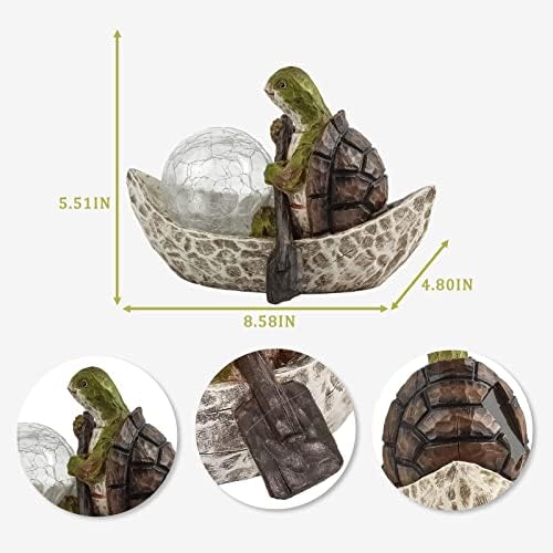 Estátua da tartaruga de jardim de rezpuao -resina Tortoise Fatuagem -Decorações ao ar livre de tartaruga -ar -solar Decorações de jardim de tartaruga -solar -Decoração Pátio Pátio Pátio Varanda, Presente de Ornamento