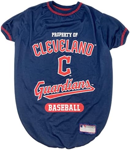 MLB Camiseta para cães e gatos-camiseta de cães de Cleveland Guardians, X-Large.