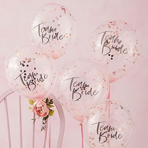 Ginger Ray Floral Bachelorette Party Confetti Balões decorativos cheios de 5 pacote rosa 5