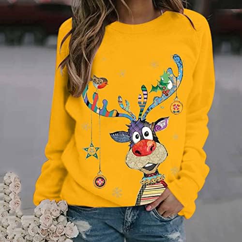 Mulheres na moda PLUSTURS JUMPERS SIZER NATA FIRE FIR FONITY TOP TUNIC TOP CREWNOVER PULLOVER CHAMISTA LONGA CHAMISTA