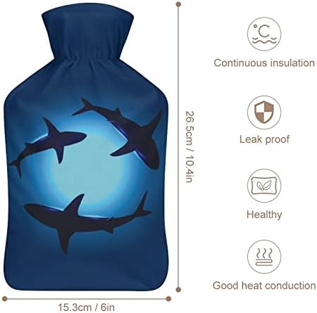 Tubarões flutuantes garrafa de água quente 1000 ml fofo bolsa de injeção de água macia que quente para os pés de mão quente presentes