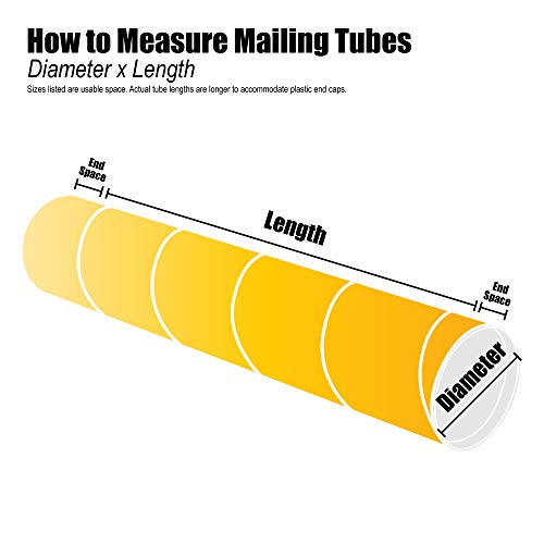 Tubos de correspondência de suprimentos de pacote superior com tampas, 2 x 6, Kraft