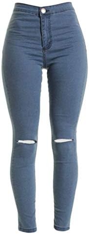 Andongnywell Womens joelho rasgado calças jeans angustiadas jeans de joelho cortada jeans jeans de jeans
