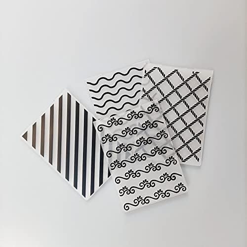 PACK 4-PACK A6 Tamanho de plástico Passager Paper Crafts Impressões texturizadas de plástico para fabricação de cartões de cartão