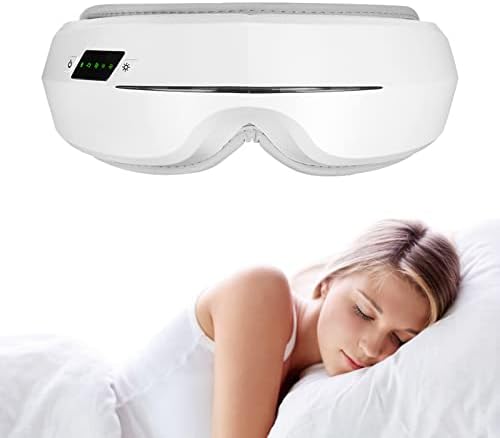 Mosonnytee Eye Massger com calor, massageador aquecido para enxaqueca com música Bluetooth, massageador de olho confortável para relaxar e reduzir os olhos dos olhos escuros Sacos de olho de olho melhorar o sono