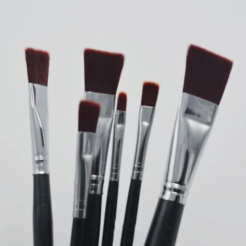 CLGZS 6pcs/conjunto pincel pintura de óleo vinho vermelho nylon caneta aquarela escova de suprimentos de arte acrílica