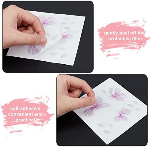 Gorgecraft 4 lençóis Cherry Blossom Car Sticker Decalques decalques reflexivos de vinil de vinil