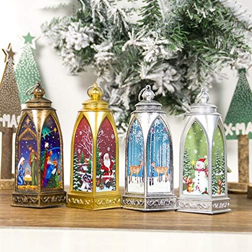 Luxshiny Christmas Gifts 4pcs Lanternas de Natal, iluminar a lâmpada de decoração de Natal da lanterna de Natal para decoração de decoração de cozinha decoração de Natal