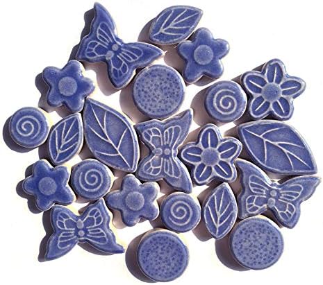 Mosaico de cerâmica de 200g para artesanato, borboleta/folha/formato