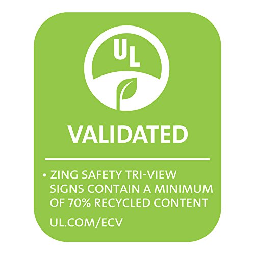 Zing 2569 Eco Safety L Sign, Sair esquerda seta, 7hx2.5wx7d, plástico reciclado