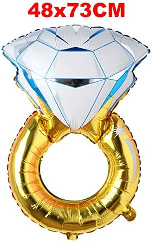 Big Balloon Gold Diamond Ring Foil Balão Inflável Decoração de Casamento Helium Aé