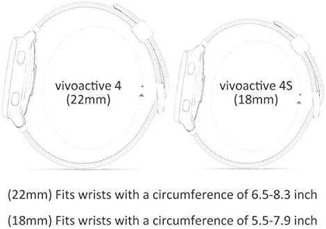 C2D Joy Classic Nylon Weave Band Compatível com Garmin Vivoactive 4 Watch Bands Substituição de substituição para homens Strap Raple Rellert 22mm