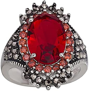 2023 Novo anel preto tailandês vintage Big Jewelry Pomã anel prateado anel de minério de anéis de anel