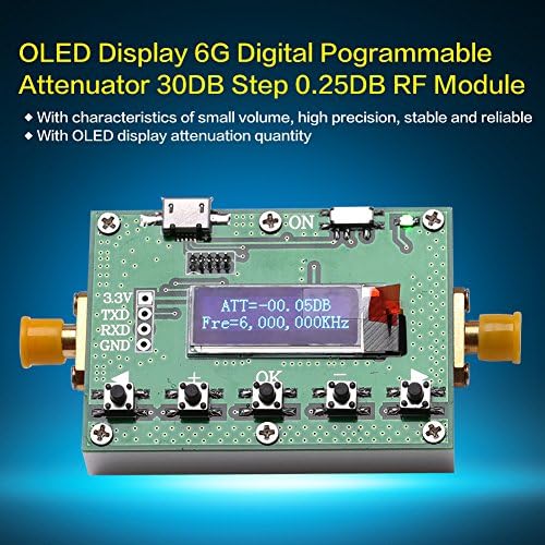 Exibição OLED 6G Atenuador Digital Pogramable 30dB Etapa 0.25dB Módulo de RF