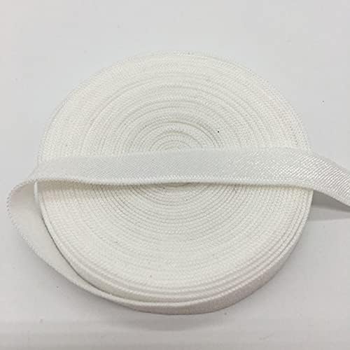 Irisgardenn 5yards/lote 3/8 10mm branco sólido brilhante e elastictics de elástico de banda de cabeça de sotaque de sota