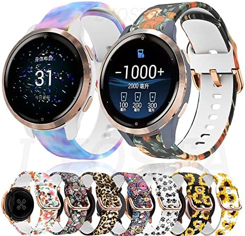Eeomoik para Garmin Vivoactive 4S 3S Silicone Watch Band Strap SubstituiT Printing Wristrap para Garmin Venu 2s Bracelete 18mm WatchBand