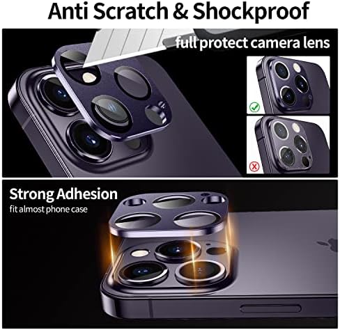 WSKEN para iPhone 14 Pro/iPhone 14 Pro Max Camera Lens Protector, LELO MACTE METAL METAL VIDRA PROTECTOR