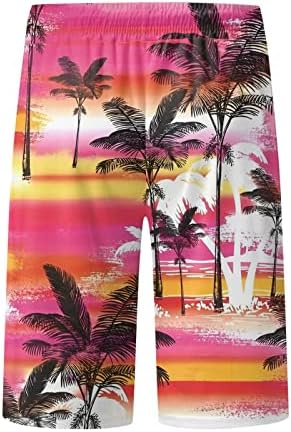 Troncos de natação masculinos shorts, masculino troncos de verão havaiano havaiano casual masculino de moda de moda com bolsos
