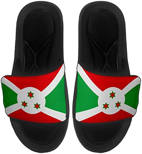 Sandálias/slides de slides/slides expressos para homens, mulheres e juventude - bandeira de Burundi -