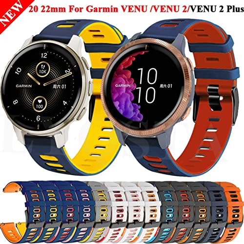 UMCNVV 20 22mm Substituição Smartwatch Pulseira Strap para Garmin Venu 2 Plus Silicone Smart WatchBand Venu2 Forerunner 245 645 Bracelet