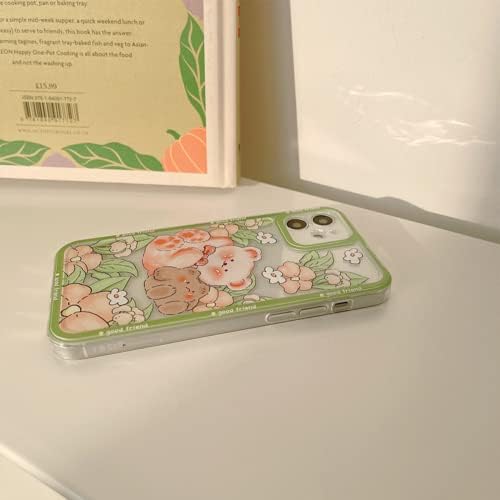 Rosngisai Moda transparente TPU pintado Bush Urso Anti-Drop e Anti-Bump Caixa de telefone compatível