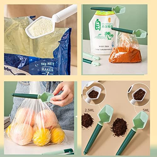 Clipes de alimentos iheojaoc com clipes de bolsa de lasca de plástico medir conjunto de clipes de 4, clipes