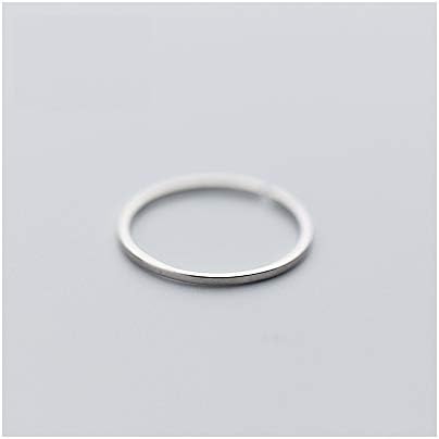 Minimalist 1mm Midi Fin Fin Open Band Ring S925 Sterling Silver Ajuste Ajuste Promessa de Casamento