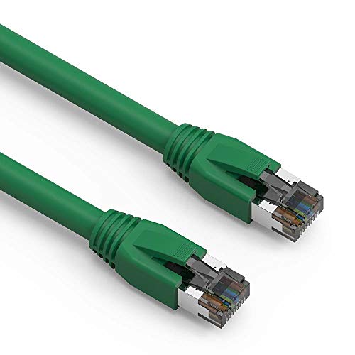 Cable Central LLC White Cat 8 Cabo Ethernet 0,5 pés - 40 Gbps de alta velocidade S/FTP CAT 8