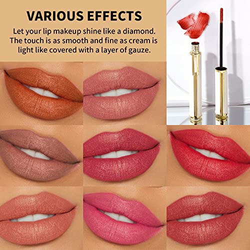 Dbylxmn Light Velvet Lip Slige During Color não é fácil de mergulhar copo fino Flash Lip Gloss Velvet Lip