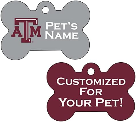 Texas A&M Aggies 2-lises Pet Id Dog Tag | Oficialmente licenciado | Personalizado para o seu animal de estimação