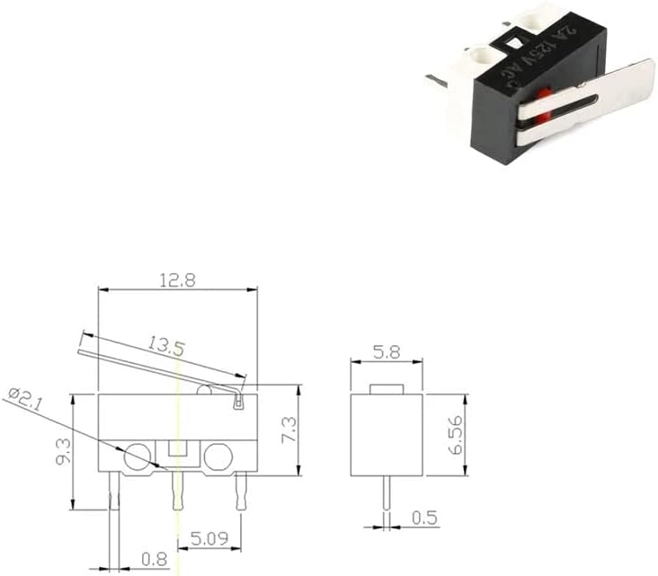 Interruptor de limite de microSwitch pequeno interruptor de tato de botão de micro mouse 1A