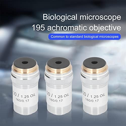 Lente de microscópio, dispositivo de proteção de mola de alta transmissão de luz 100x Objetivo