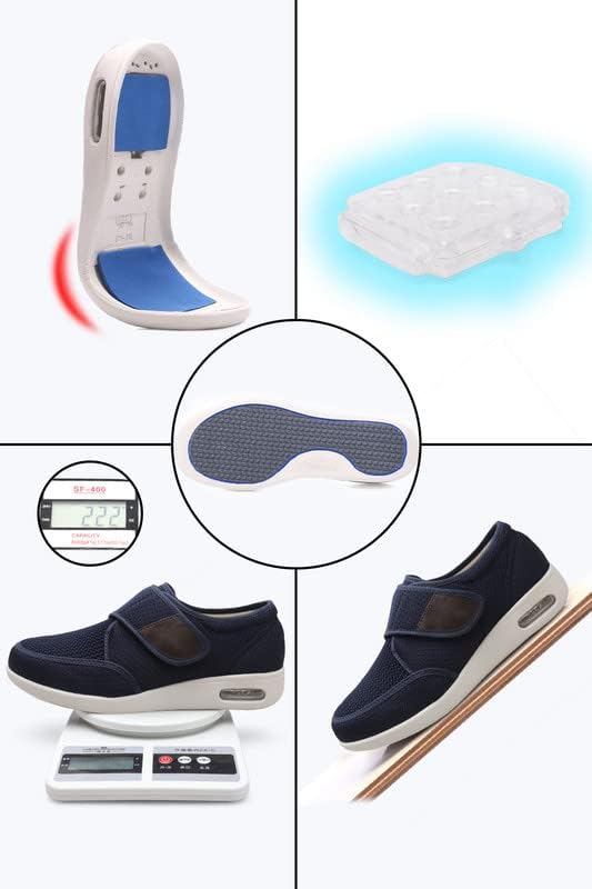 Sapatos diabéticos de Yibobay para homem de largura X de largura para sapatos idosos para homens largos para sapatos
