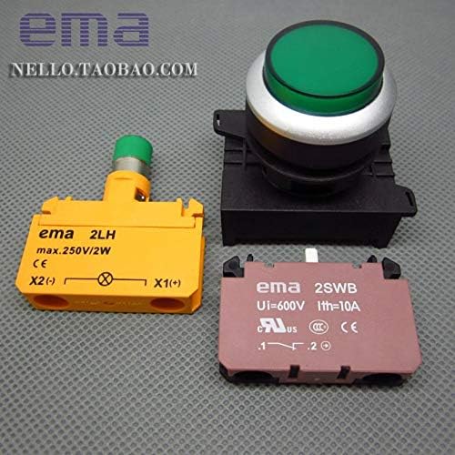 [SA] Importa EMA 22mm Illuminated Button Switch E2*. A/M Auto-bloqueio/redefinição DC6V/12V/24V/AC110/220V 1NO/1NC-10P-