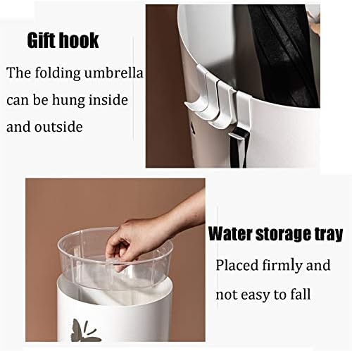 WXXGY Umbrella Stand Hollowout Umbrella Bucket com espaço para economizar padrões/branco