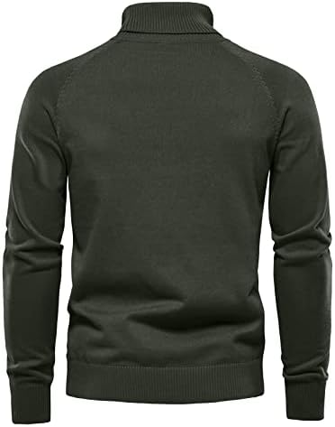 Suéter de malha Dudubaby para masculino suéter alto suéter de pescoço de coloração sólida suéter de fundo