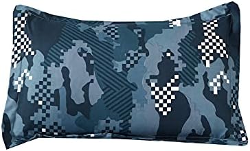 Mag 3 PCS lençóis azul marinho conjunto de camuflagem Conjunto de tamanho completo, microfibra super macia, para meninos, homens e amantes militares, tamanho completo