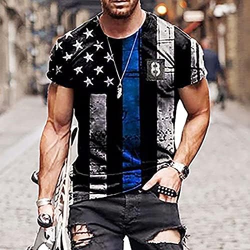 Wenkomg1 estrelas e listras impressas top para homens American Flag tank Top EUA T-shirt do Dia da Independência